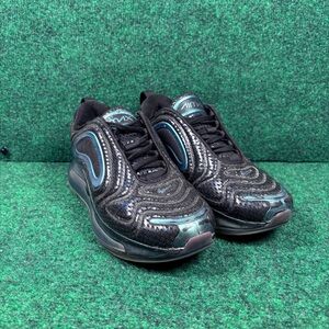 Nike Air Max 720 Shoes Youth 5Y Black Teal Running AQ3196-003 Air Cushion
